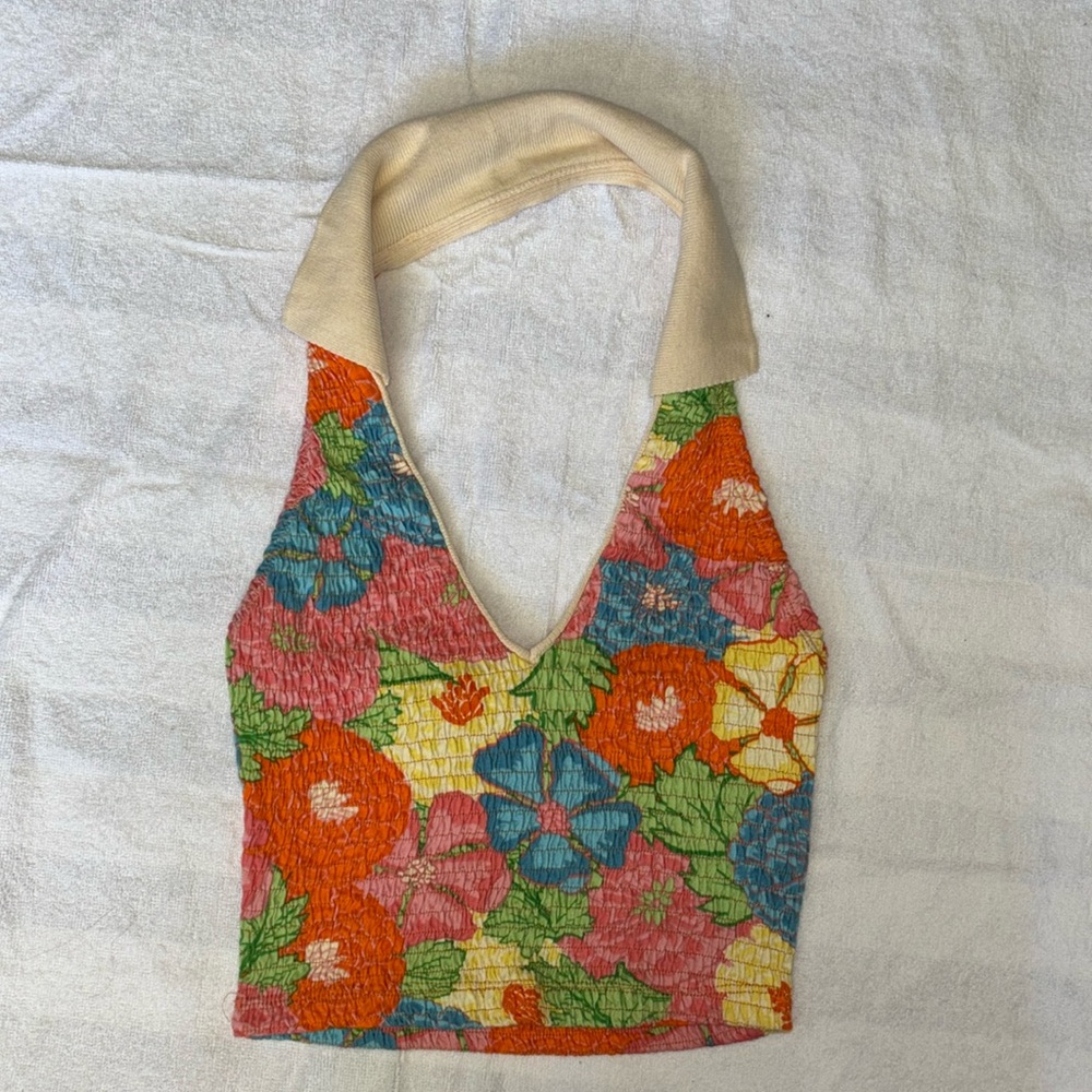 Zara Floral Collar Halter Top